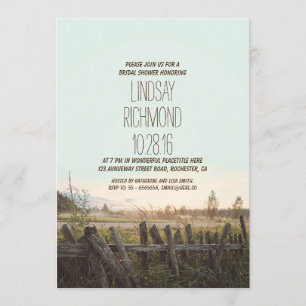 rustic country bridal shower invitation