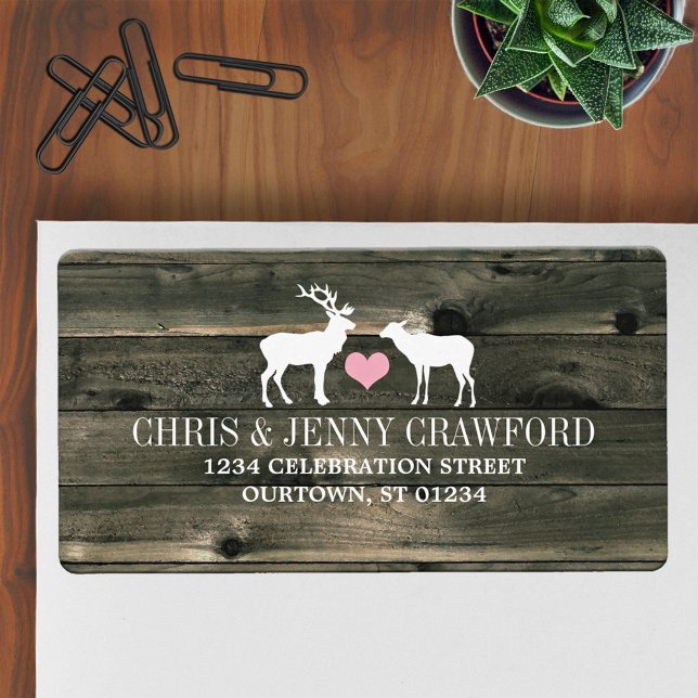 Rustic Country Buck and Doe Address Label (Creator Uploaded)