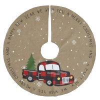 Rustic Country Buffalo Plaid Truck with Tree