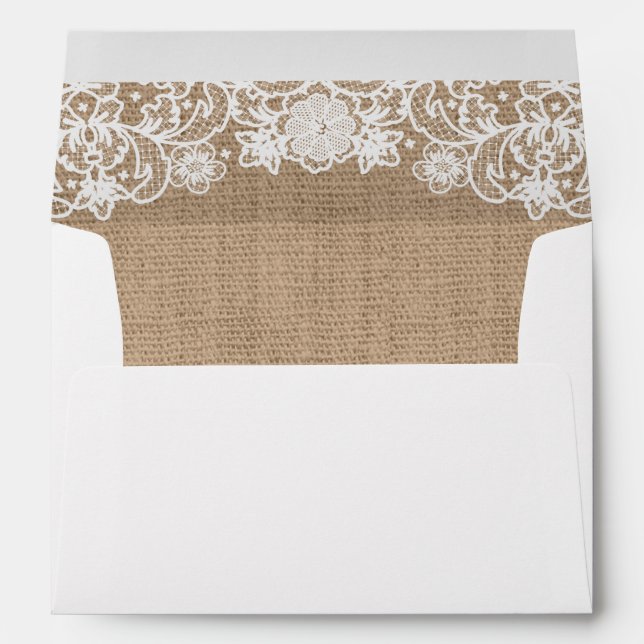 Rustic Country Burlap and Lace Lined Envelopes (Back (Bottom))