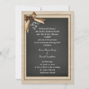 Rustic Country Burlap Wedding Invitation