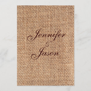 Rustic Country Burlap Wedding Invitations