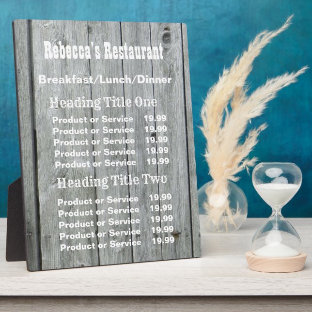 Rustic Country Business Pricing/Service Plaque (Side)