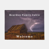 Rustic Country Cabin Lightning Clouds