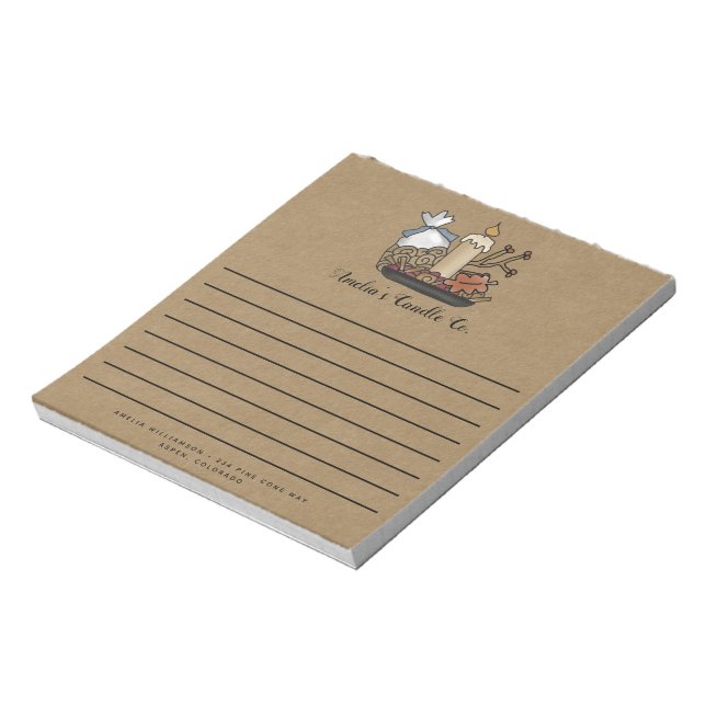 Rustic Country Candles and Potpourri Note Pad  (Rotated)