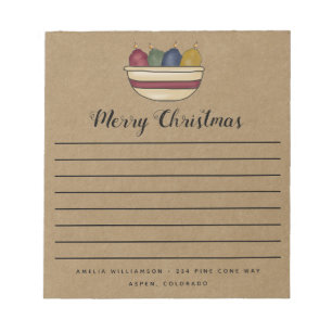 Rustic Country Candles Kraft Merry Christmas  Notepad