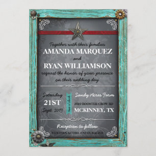 Rustic Country Chalkboard Wedding Invitation