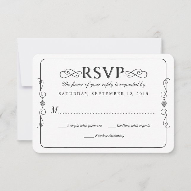 Rustic Country Chalkboard Wedding RSVP Card (Front)