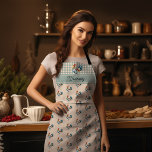 Rustic Country Checks Rooster Monogram | Name Apron<br><div class="desc">Great decor for country kitchens,  this design set features a background pattern with a rooster with a country gingham check pattern on top and accent text where you can add your initial,  name or other text (e.g. "Chicken Mum").  These make wonderful housewarming,  wedding,  holiday and friend gifts.</div>