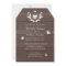 Rustic country chic deer antler wedding invitation