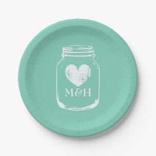 Rustic country chic mason jar paper party plates