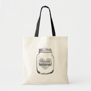 Rustic country chic wedding bridesmaid tote bags