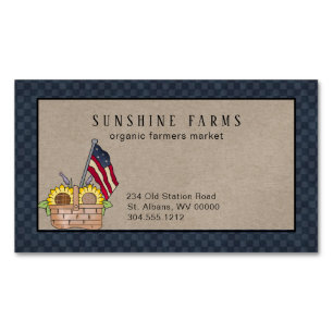 Rustic Country Chicken Farm Magnetic Business Card