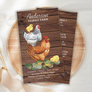 Rustic Country Chicken Hens Farm Fresh Eggs Farmer Business Card