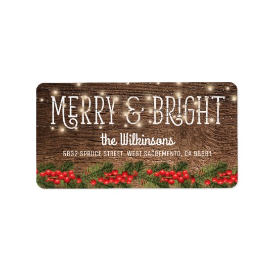 Rustic Country Christmas Holiday Address Label