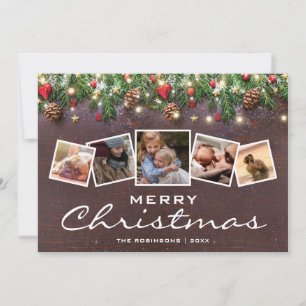 Rustic Country Christmas Holiday Multi Photo Card