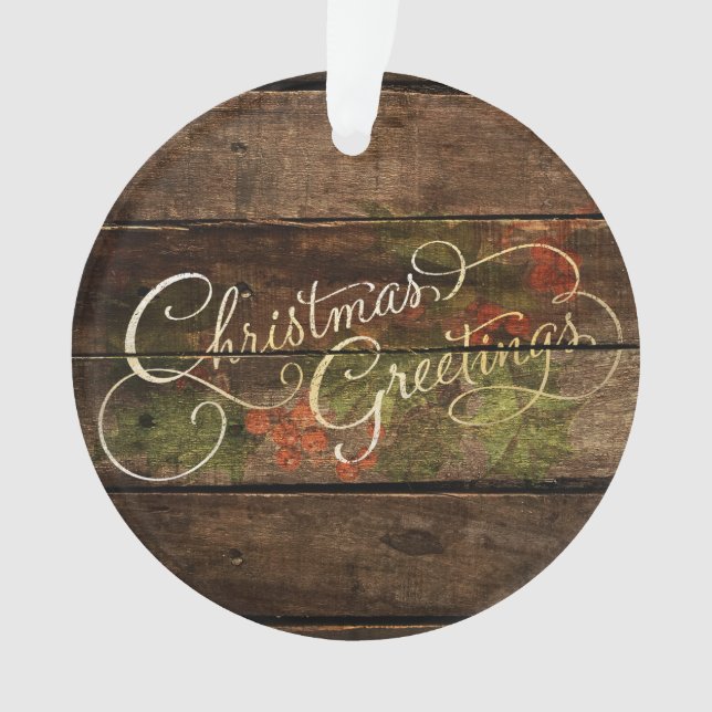 Rustic Country Christmas Ornament (Front)