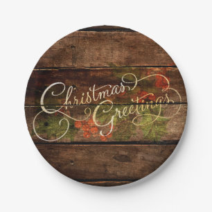 Rustic Country Christmas Paper Plate