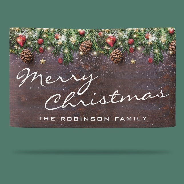 Rustic Country Christmas Party Banner (Creator Uploaded)