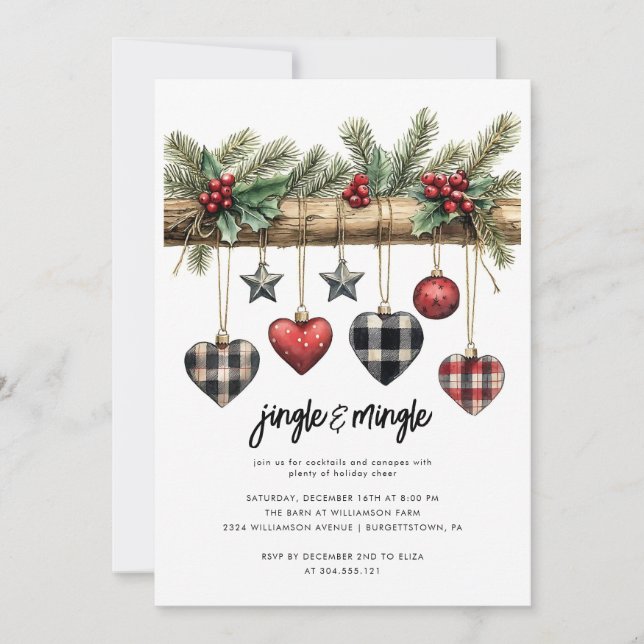 Rustic Country Christmas Party Invitation (Front)