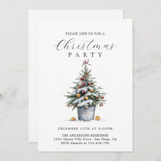 Rustic Country Christmas Party Invitation