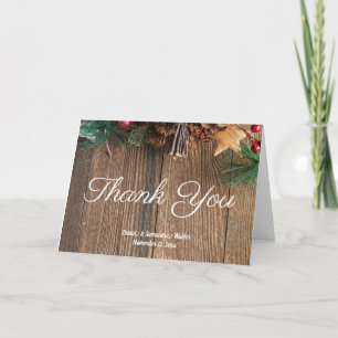 Rustic Country Christmas Thank You Card