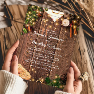 Rustic Country Christmas Themed Wedding Invitation