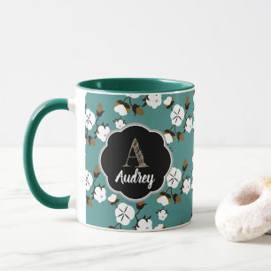 Rustic Country Cotton Flowers Mug
