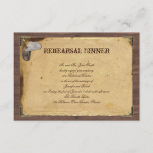 Rustic Country Cowboy Hats Wedding Rehearsal Invitation