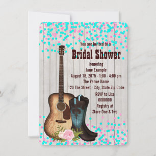 Rustic Country Cowgirl  Bridal Shower Invitation