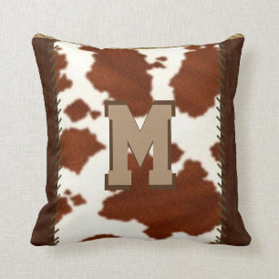 Rustic Country Cowhide Pillow