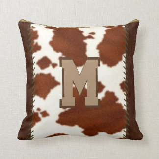 Rustic Country Cowhide Pillow