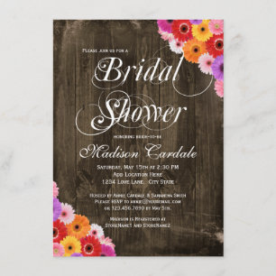 Rustic Country Daisy Bridal Shower Invitations