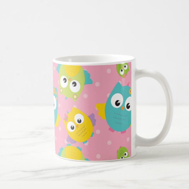 Rustic Country Easter Owl Holiday Spring Coffee Mug (Right)