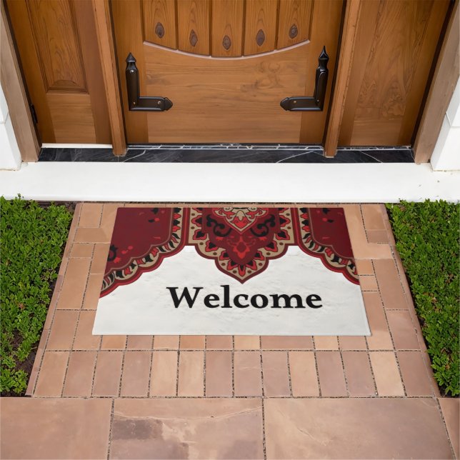Rustic Country Entryway Doormat with Decorative Ar (Outdoor)