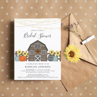 Rustic Country Fall Bridal Shower Invitation
