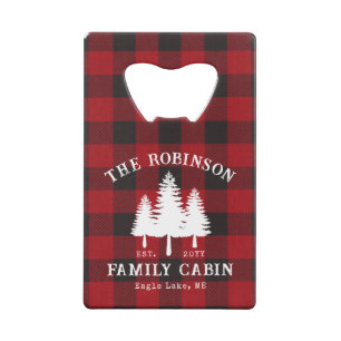 Rustic Country Family Cabin Tree Red Buffalo Plaid