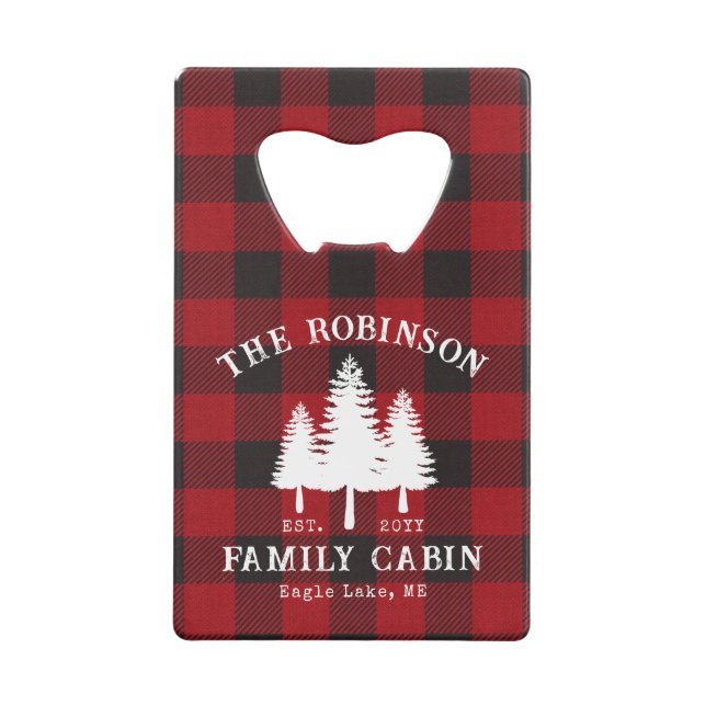 Rustic Country Family Cabin Tree Red Buffalo Plaid (Front)