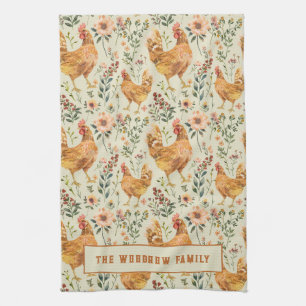 Rustic Country Family Name Farm Tea Towel