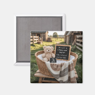 Rustic country Farm House Pregnancy Announcement  Magnet