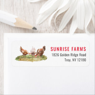 Rustic Country Farmhouse Chickens Return Address  Label