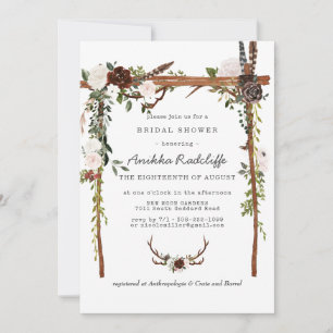 Rustic Country Floral   Bridal Shower Invitation