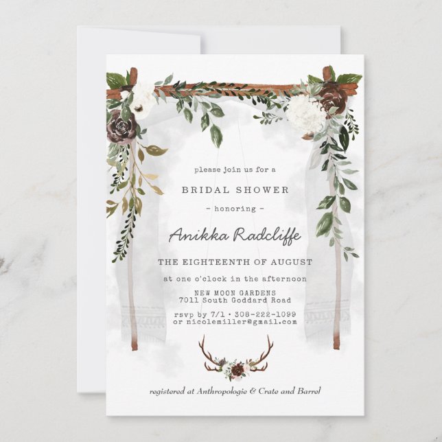 Rustic Country Floral | Bridal Shower Invitation (Front)