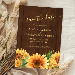 Rustic country floral garden barn wood wedding save the date