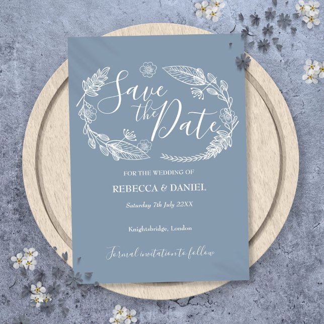 Rustic Country Floral Save the Date Card (Rustic Country Floral Save the Date Card)
