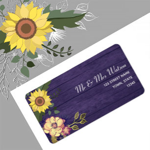 Rustic Country Floral Wedding Return Address Label