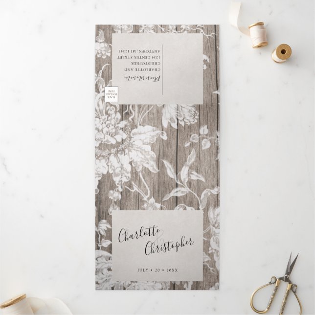 Rustic country flowers tri-fold all in one wedding (Outside)