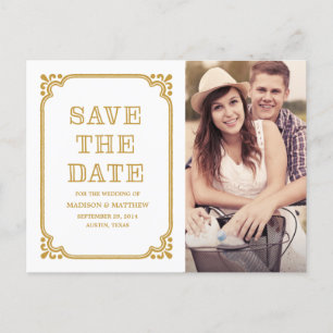 Rustic Country Frame Save the Date Postcard