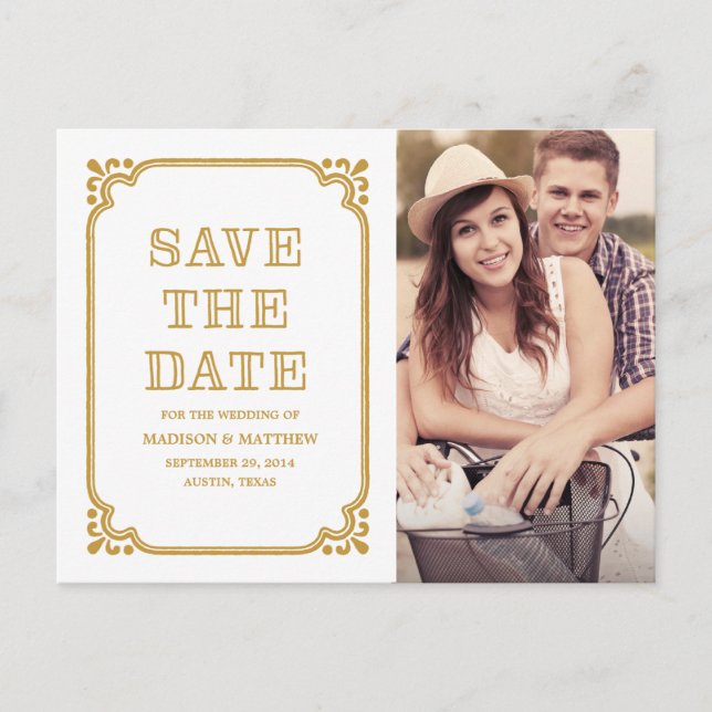 Rustic Country Frame | Save the Date Postcard (Front)