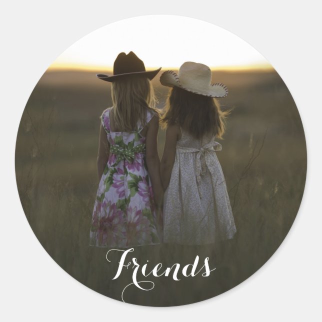 Rustic Country Friends Classic Round Sticker (Front)